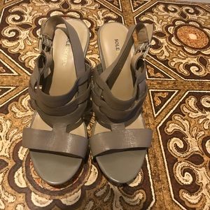 Sole Society light grey wedges.